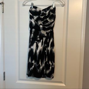Express black and white mini dress